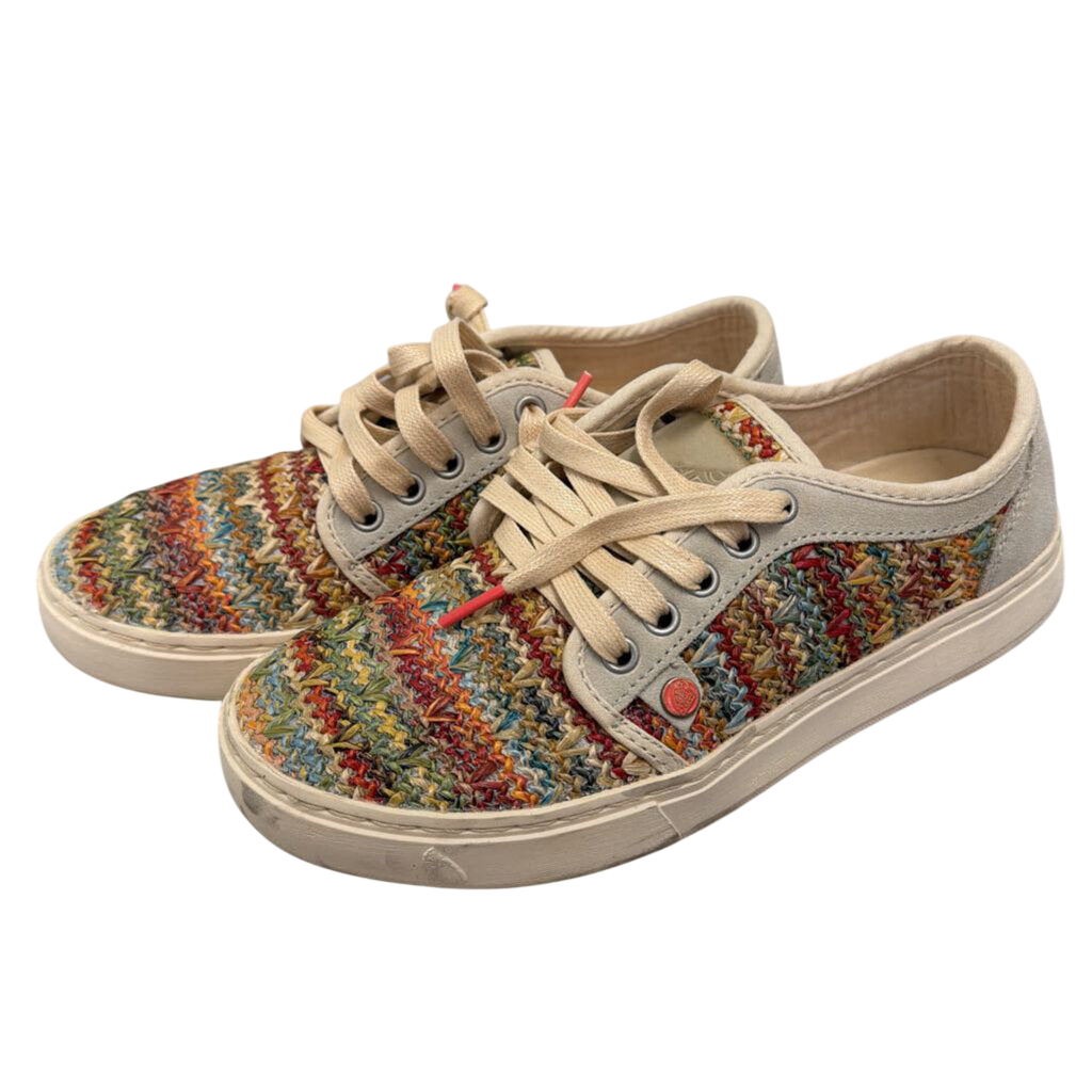 Satorisan Heisei White/ Multi Woven Raffia Sneakers 38