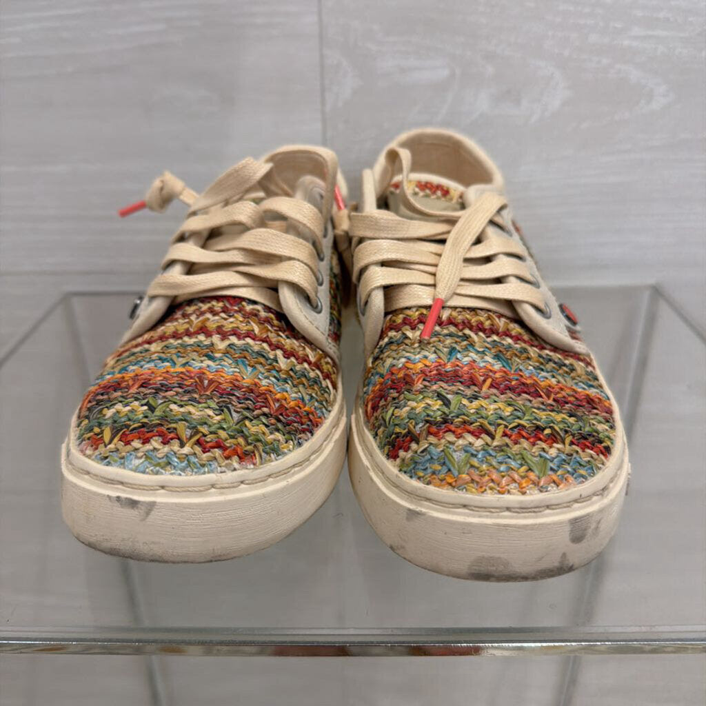 Satorisan Heisei White/ Multi Woven Raffia Sneakers 38