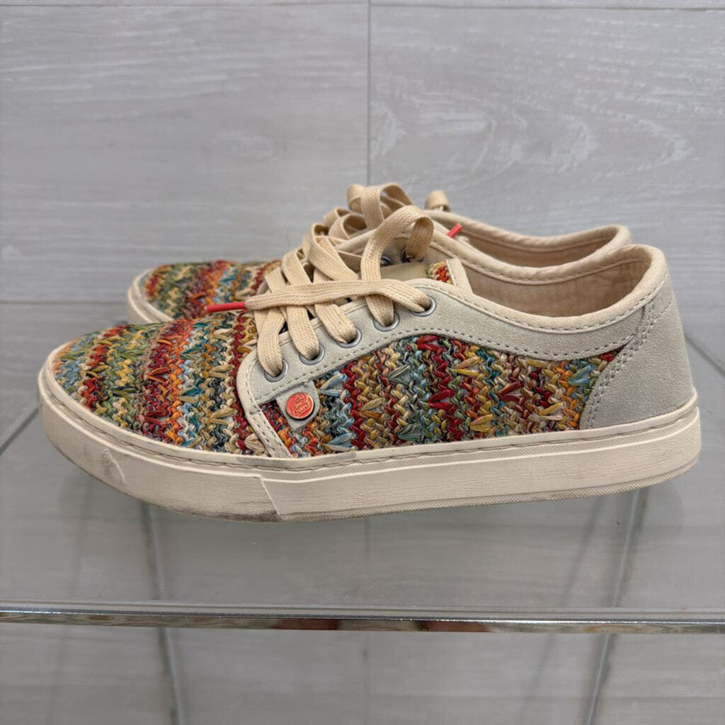 Satorisan Heisei White/ Multi Woven Raffia Sneakers 38