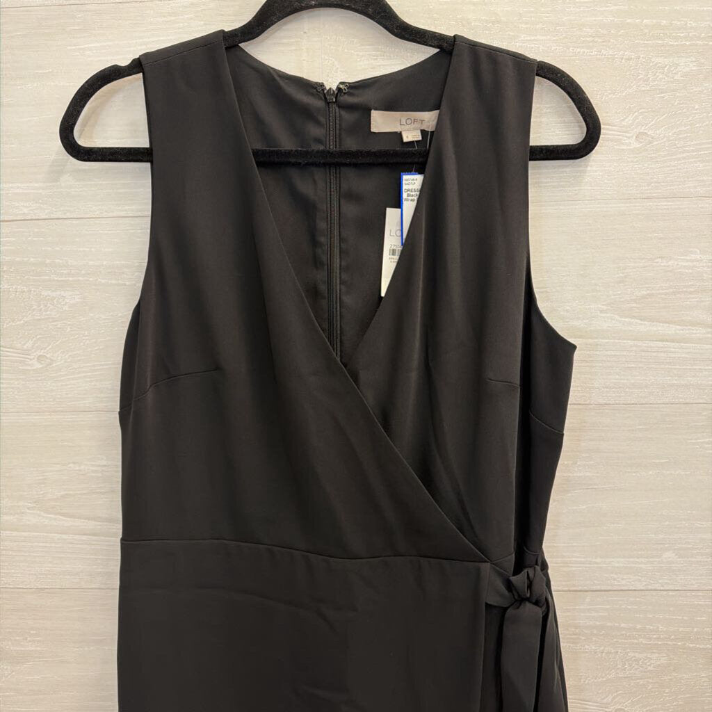 Loft Black Sleeveless Wrap Dress 8
