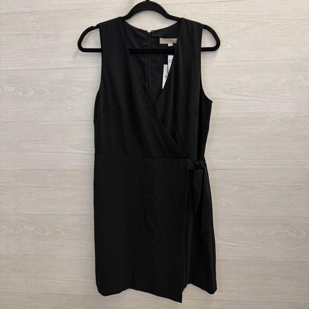 Loft Black Sleeveless Wrap Dress 8