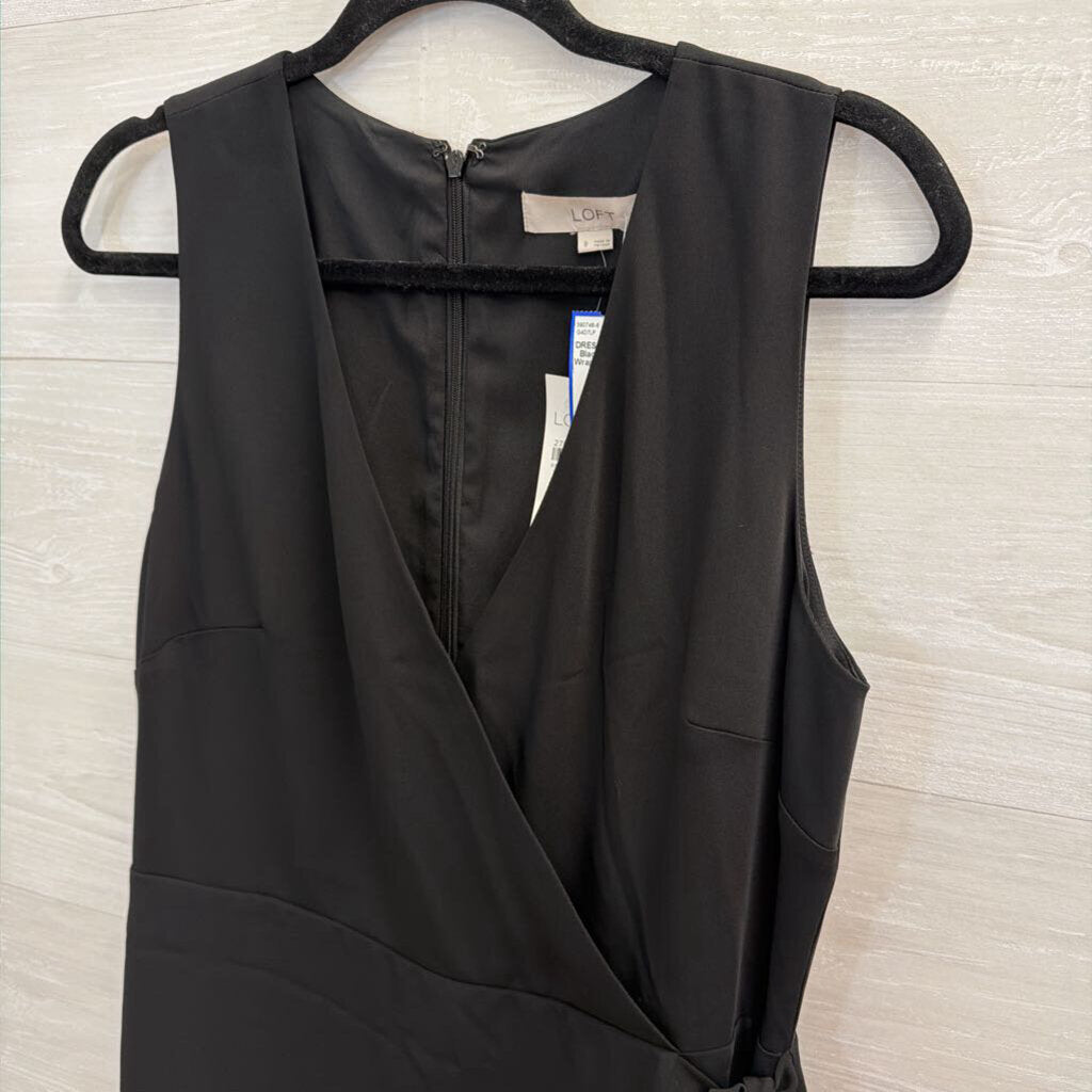 Loft Black Sleeveless Wrap Dress 8