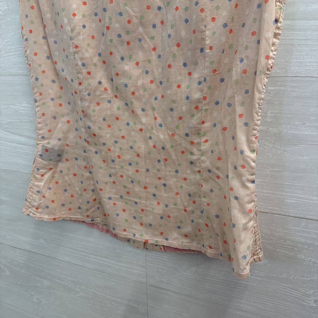 Marc Jacobs Pink/ Multi Dot Print Pleated Sleeveless Button Down Top 4