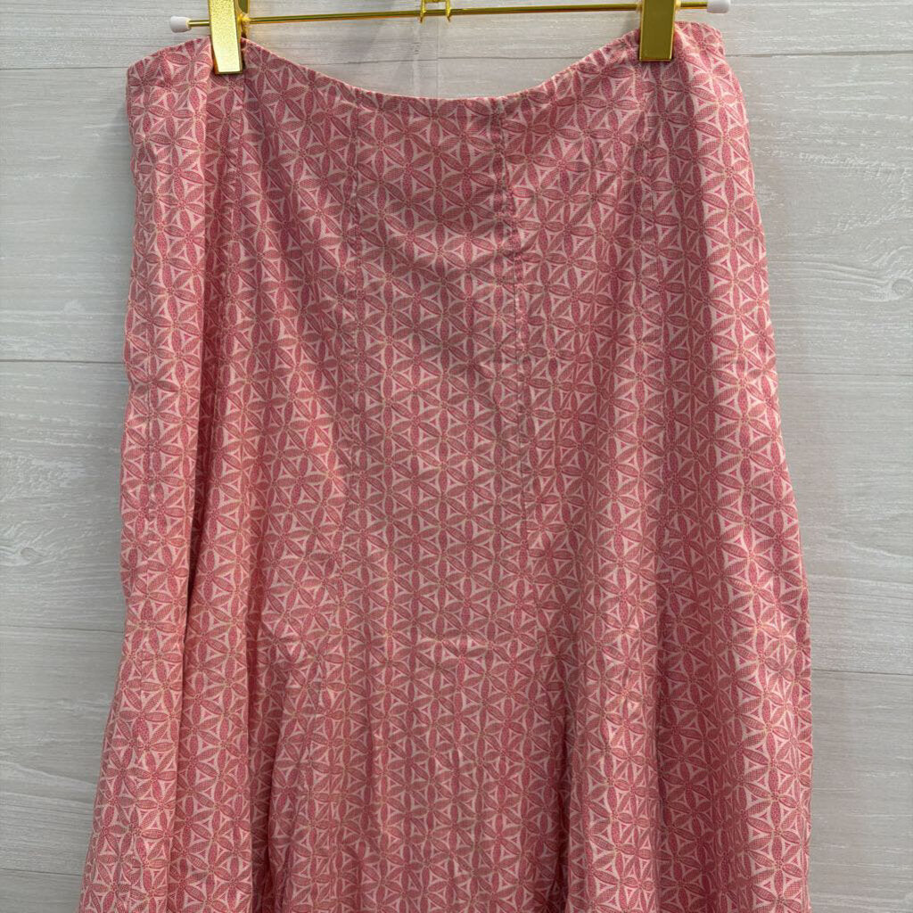 Gap Pink/ Red Print Midi Skirt 8
