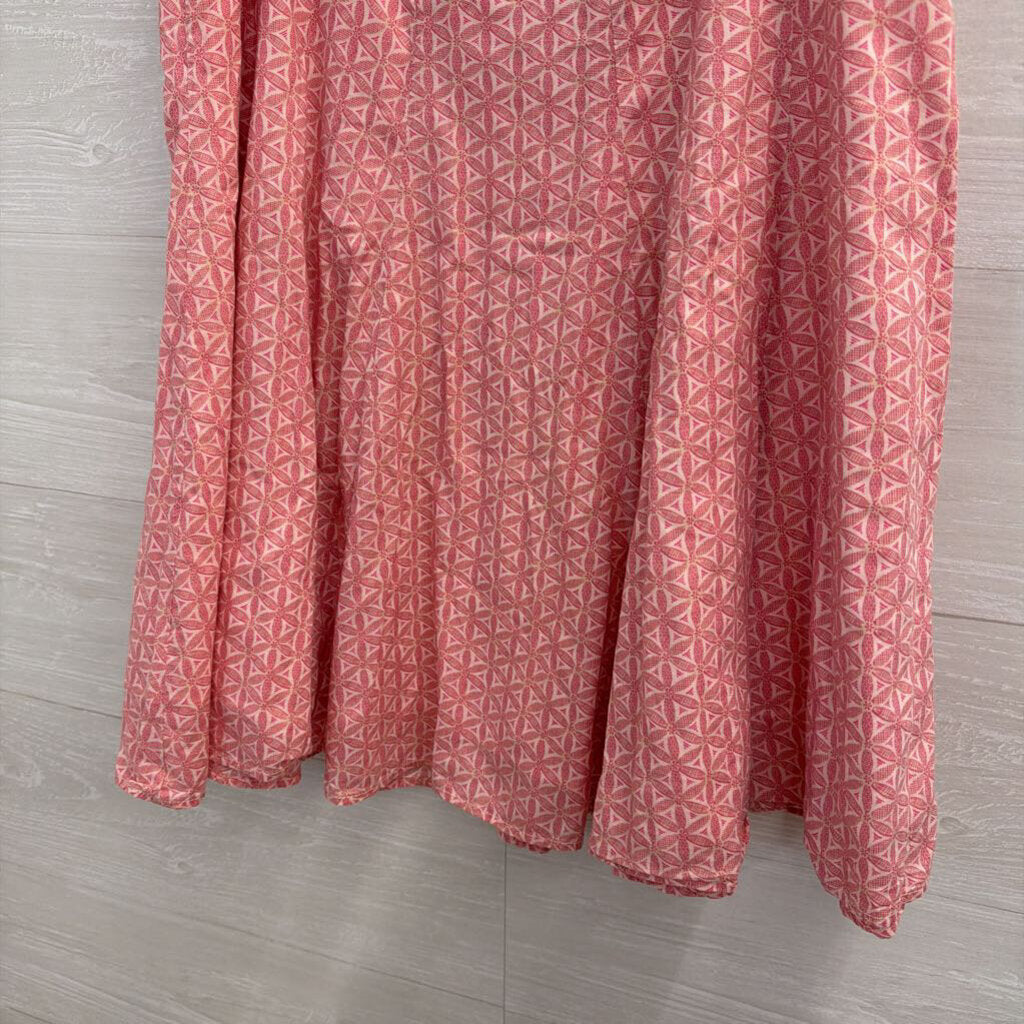 Gap Pink/ Red Print Midi Skirt 8