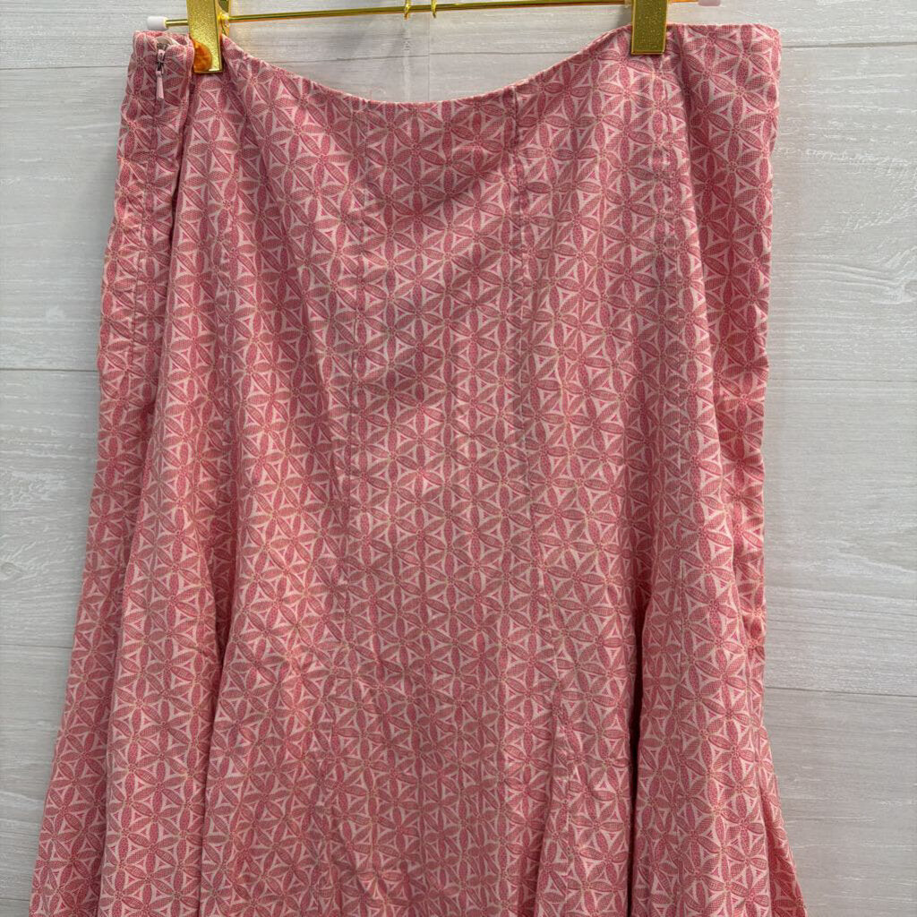 Gap Pink/ Red Print Midi Skirt 8