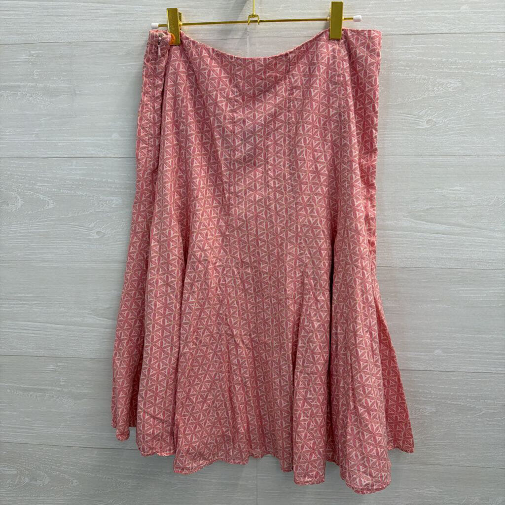 Gap Pink/ Red Print Midi Skirt 8