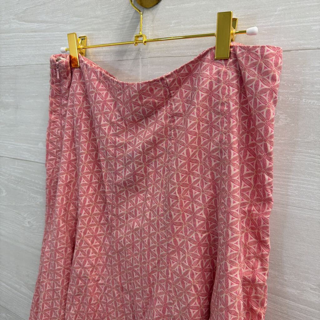 Gap Pink/ Red Print Midi Skirt 8