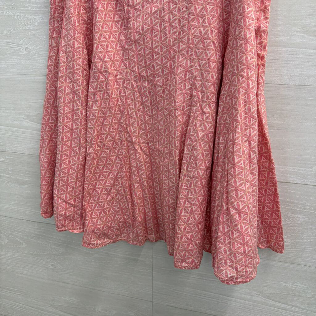 Gap Pink/ Red Print Midi Skirt 8