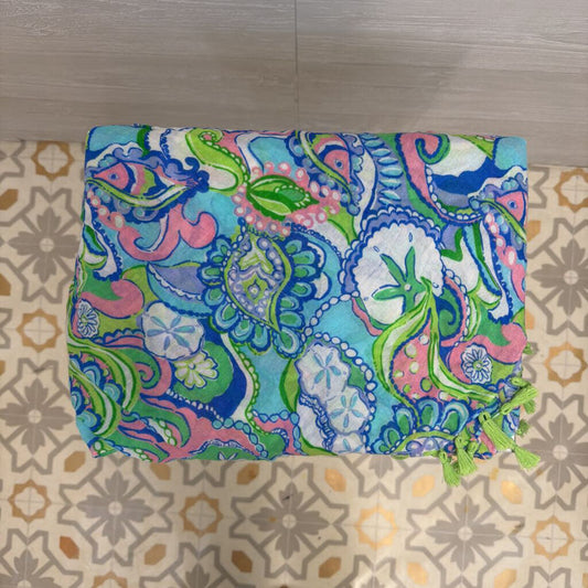 Lilly Pulitzer Green/ Multi Print Fringe Detail Infinity Scarf