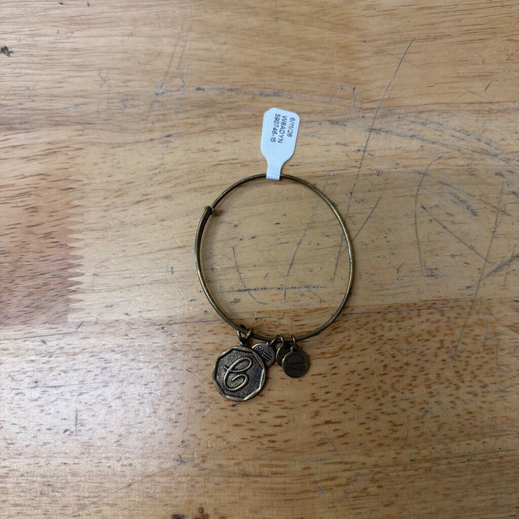 Alex and Ani Gold Letter C Charm Bracelet