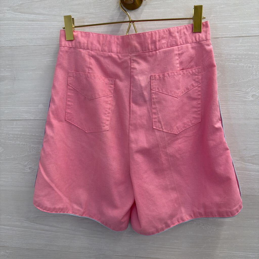 Vintage Pink High Waisted Button Detail Shorts Extra Small