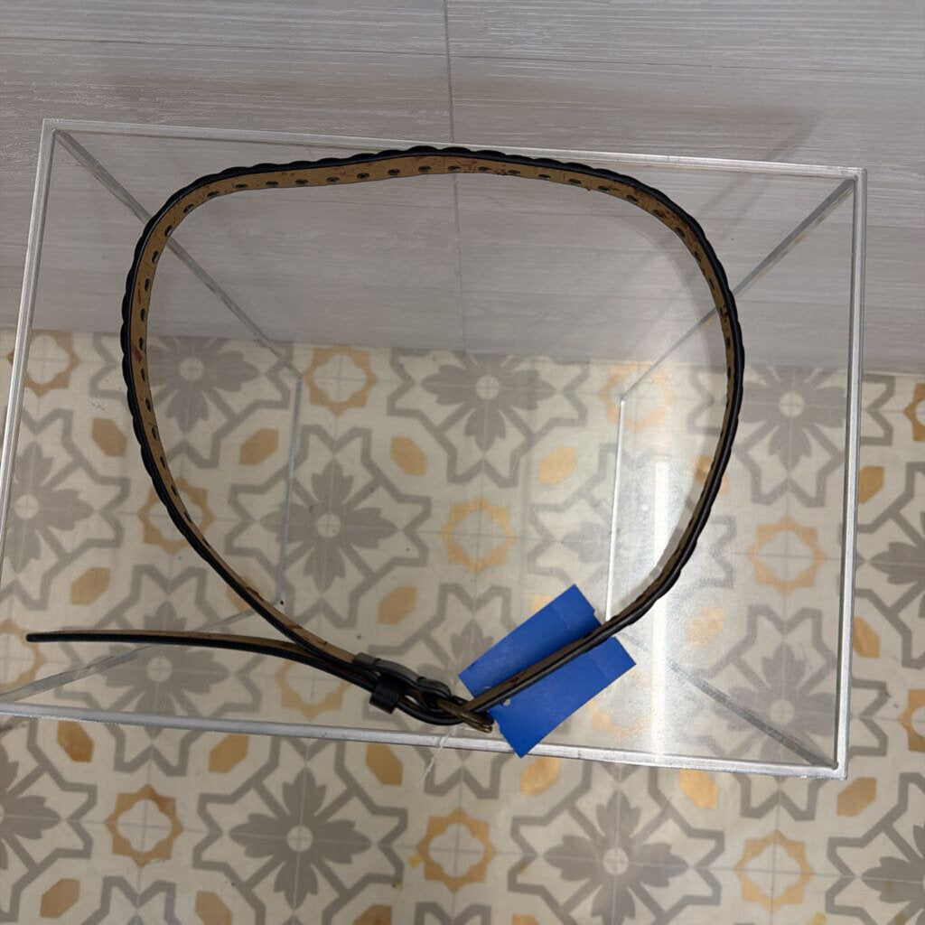 Black/ Bronze Circle Detail Thin Belt Small