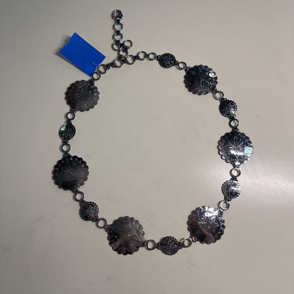 Silver Floral Medallion Chain Belt Small/ Medium