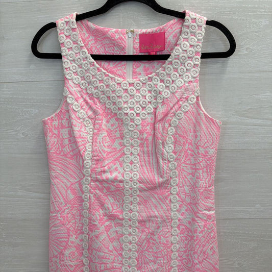 Lilly Pulitzer Pink/ White Print Sleeveless Shift Dress 6