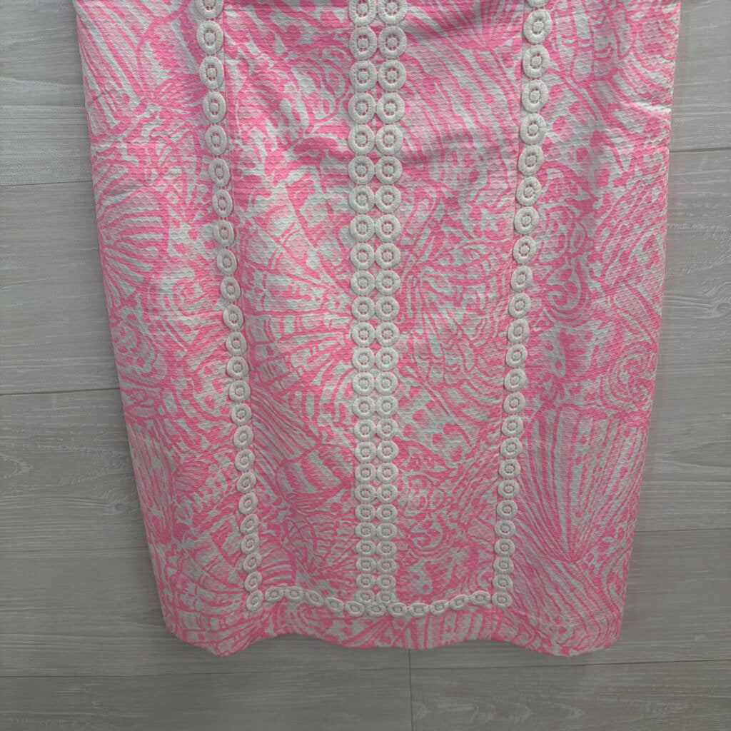 Lilly Pulitzer Pink/ White Print Sleeveless Shift Dress 6