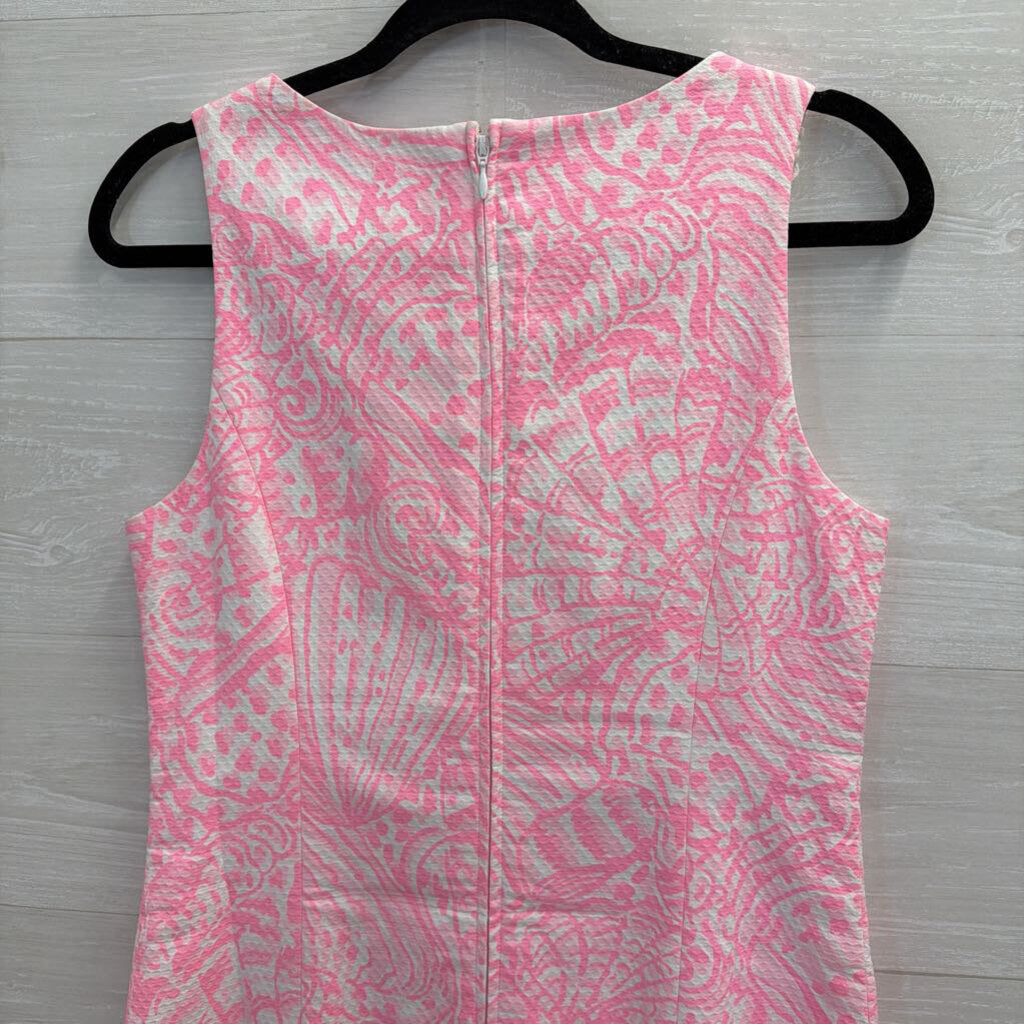Lilly Pulitzer Pink/ White Print Sleeveless Shift Dress 6