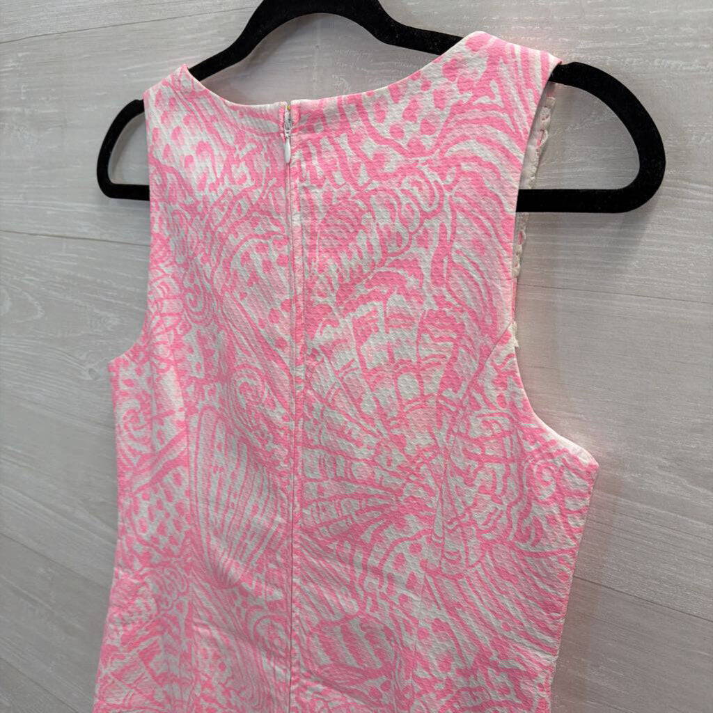 Lilly Pulitzer Pink/ White Print Sleeveless Shift Dress 6