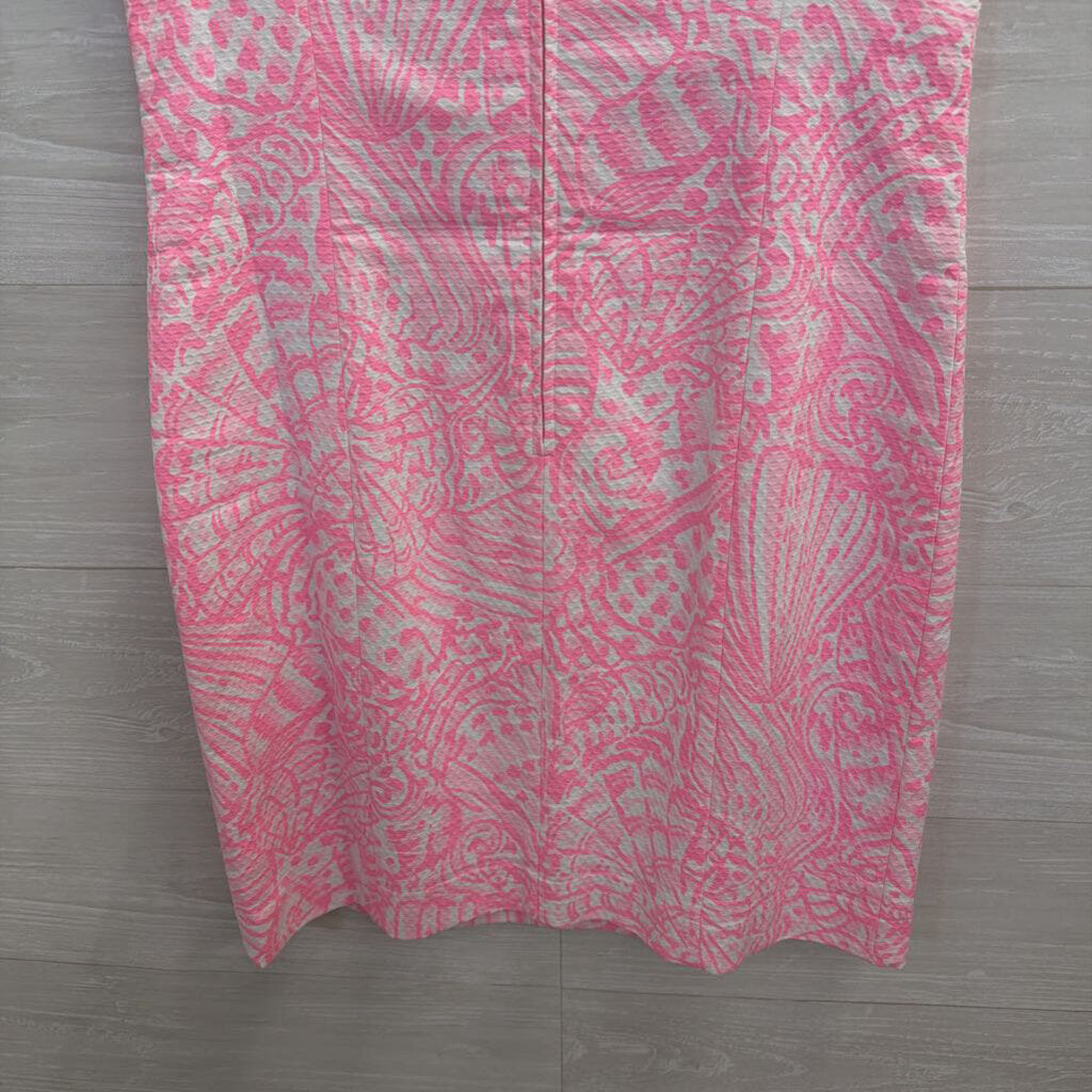Lilly Pulitzer Pink/ White Print Sleeveless Shift Dress 6