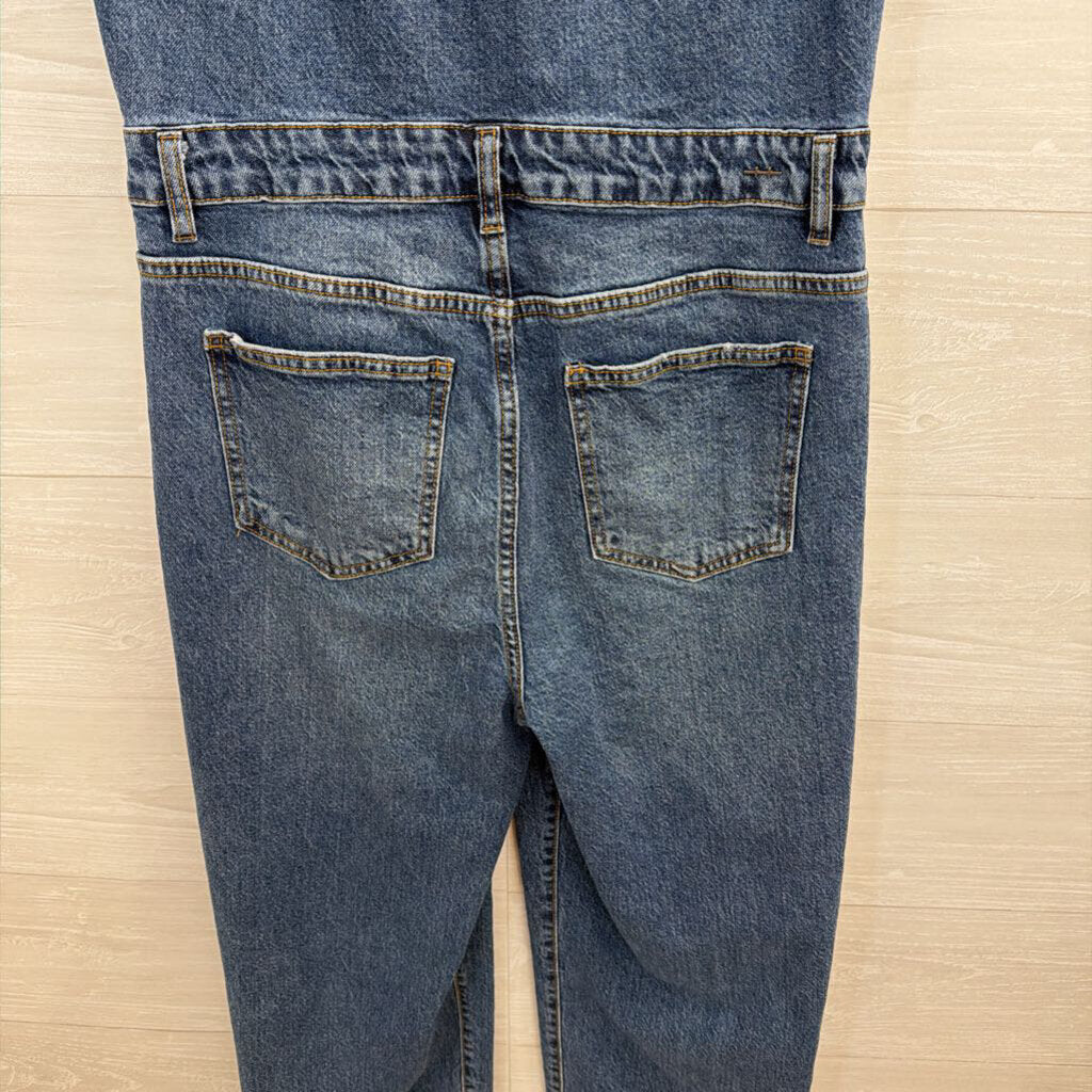 Habitual Dark Wash Denim Short Sleeve Jumpsuit 8