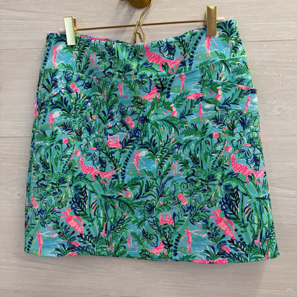 Lilly Pulitzer Luxletic Blue/ Multi Print Athletic Skort 4