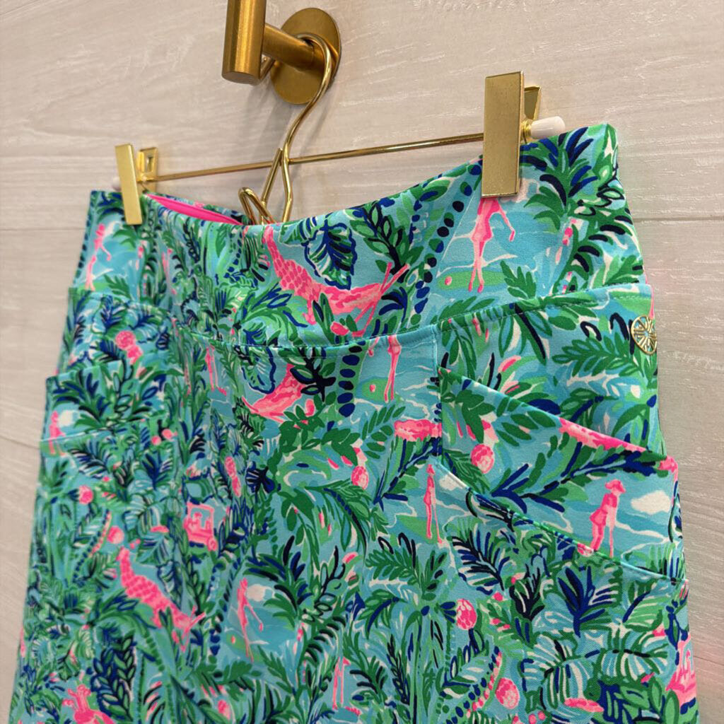 Lilly Pulitzer Luxletic Blue/ Multi Print Athletic Skort 4