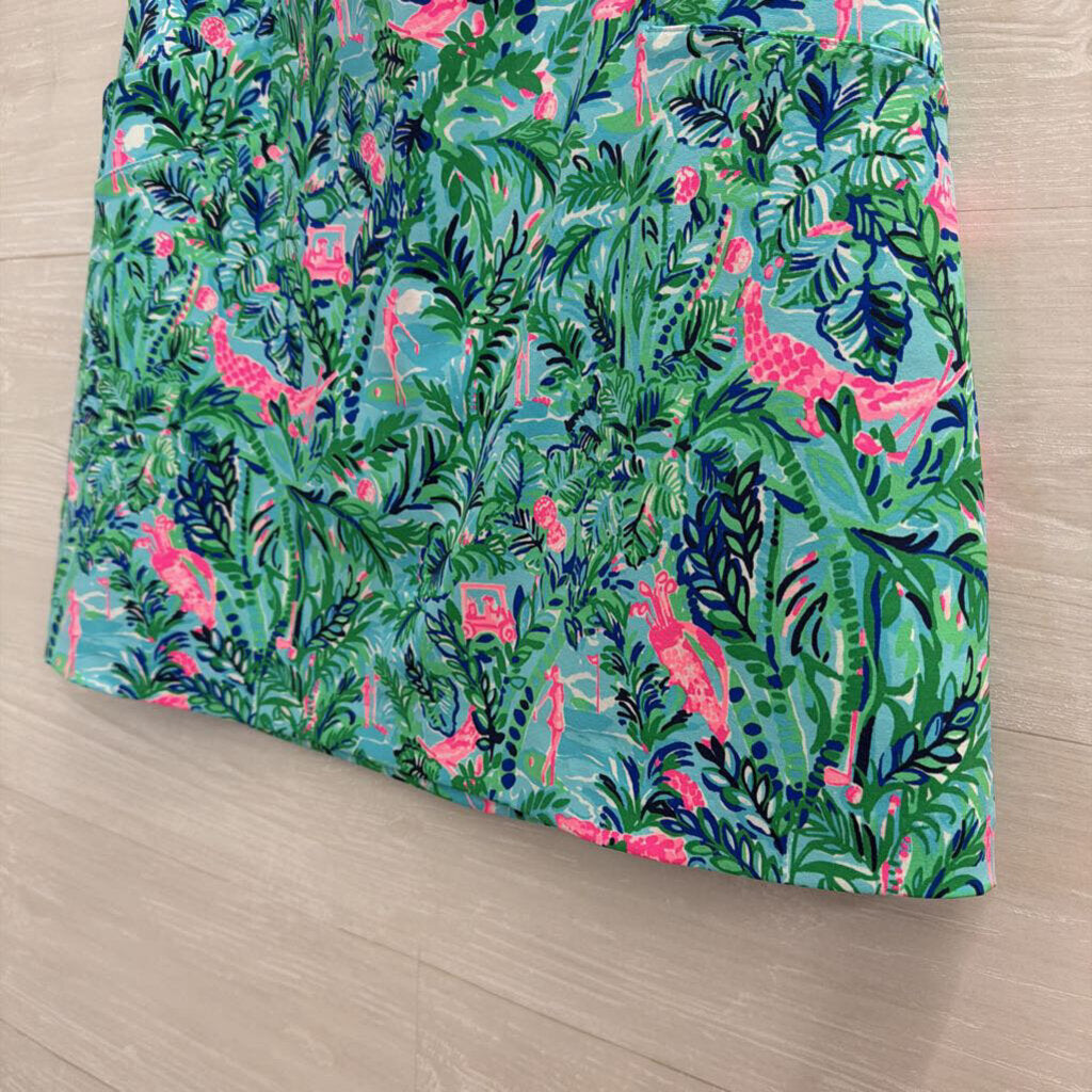 Lilly Pulitzer Luxletic Blue/ Multi Print Athletic Skort 4
