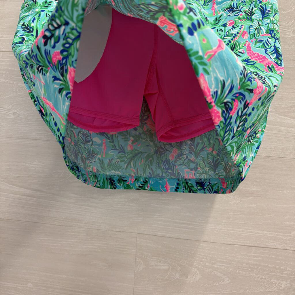 Lilly Pulitzer Luxletic Blue/ Multi Print Athletic Skort 4