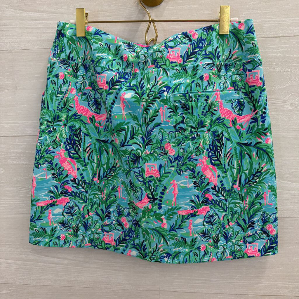 Lilly Pulitzer Luxletic Blue/ Multi Print Athletic Skort 4