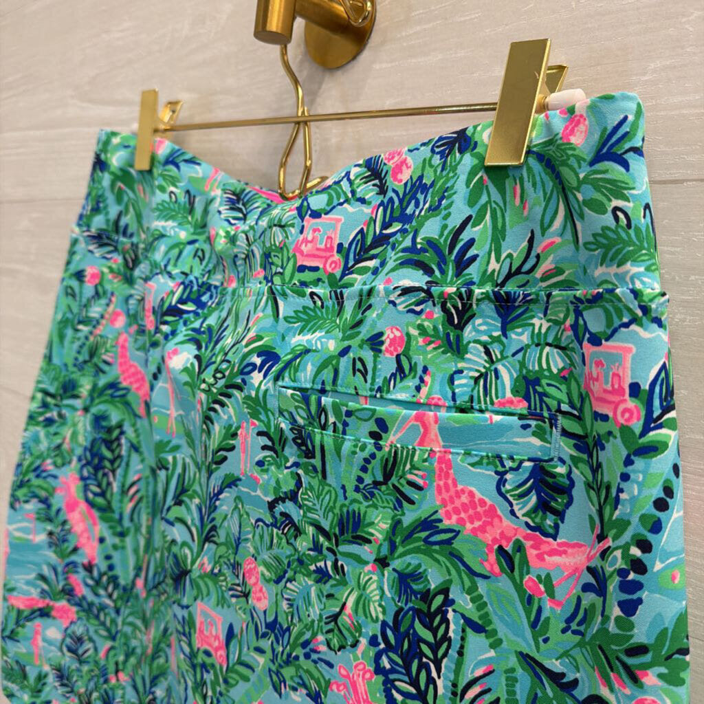 Lilly Pulitzer Luxletic Blue/ Multi Print Athletic Skort 4