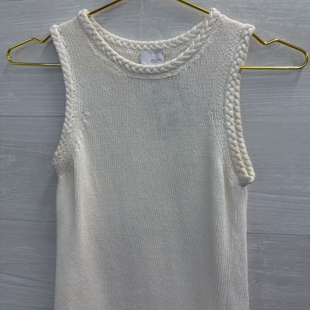 Ecru White Knit Tank Top Extra Small