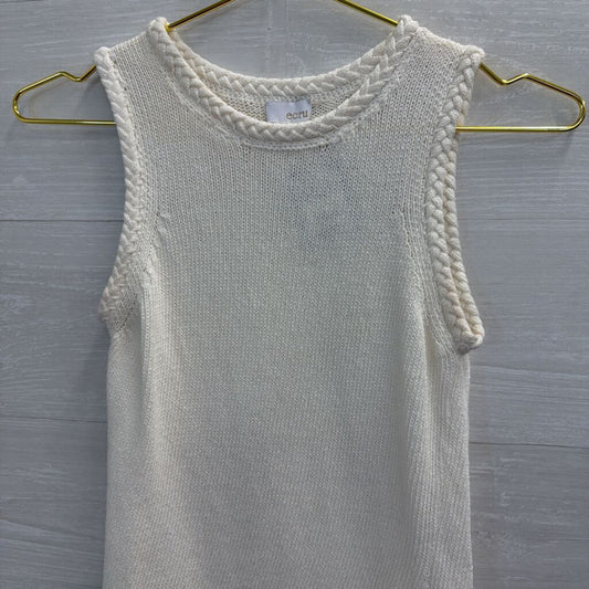 Ecru White Knit Tank Top Extra Small