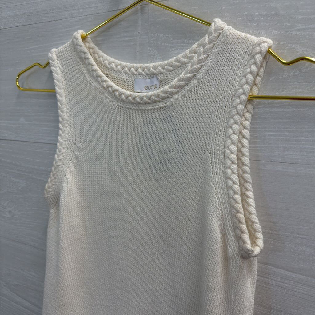 Ecru White Knit Tank Top Extra Small