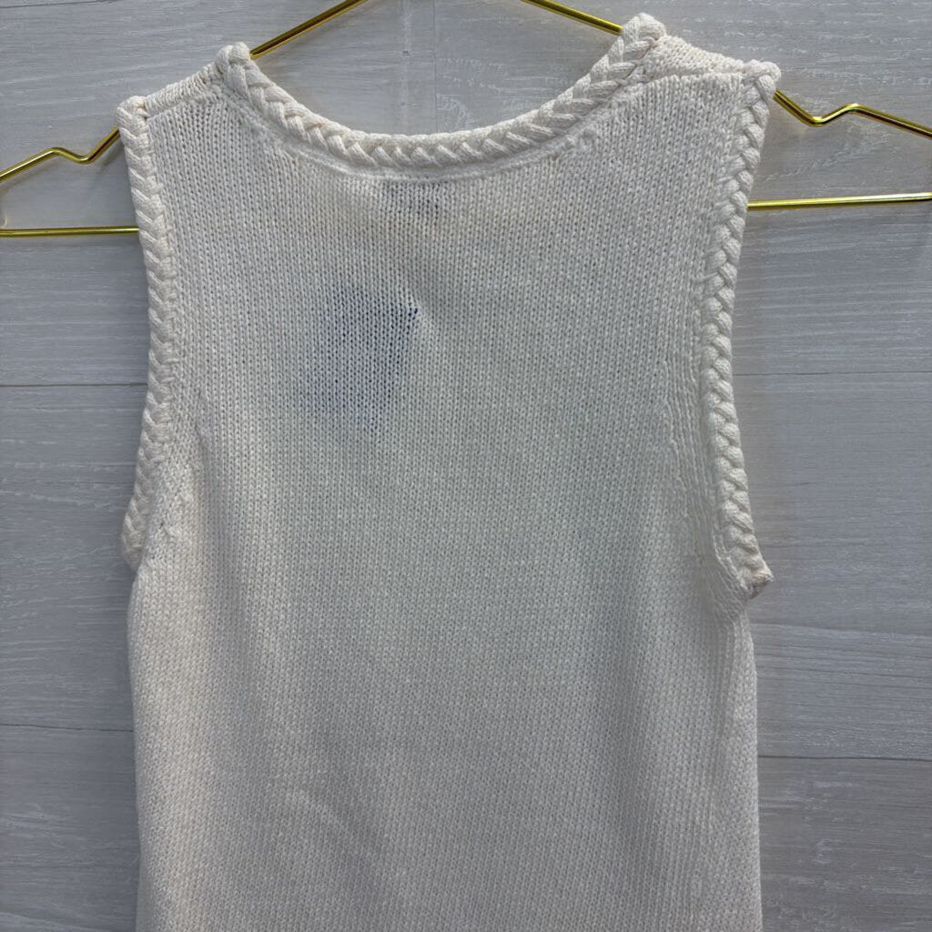 Ecru White Knit Tank Top Extra Small