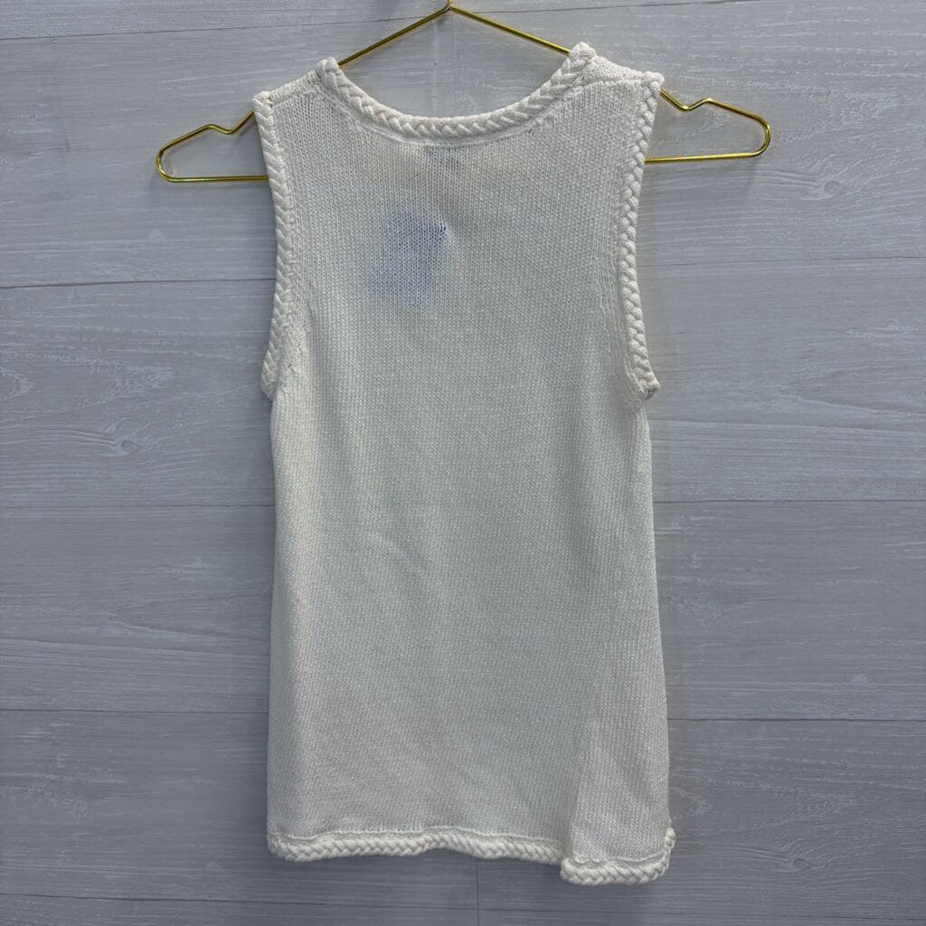 Ecru White Knit Tank Top Extra Small