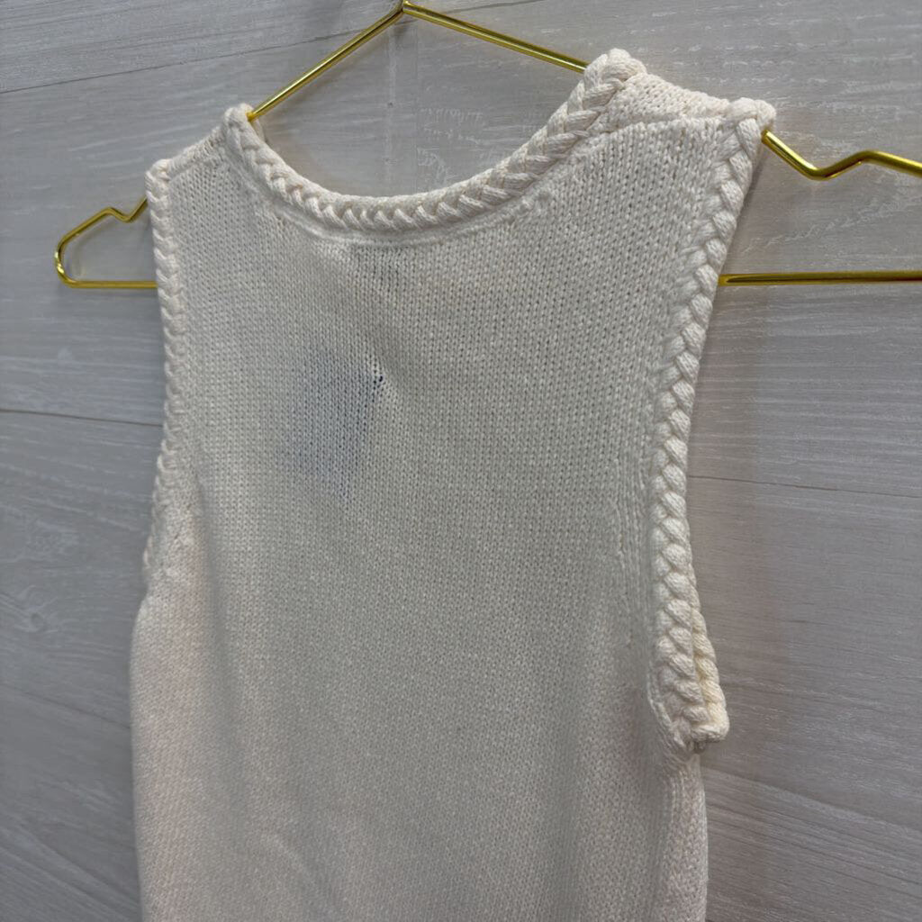 Ecru White Knit Tank Top Extra Small
