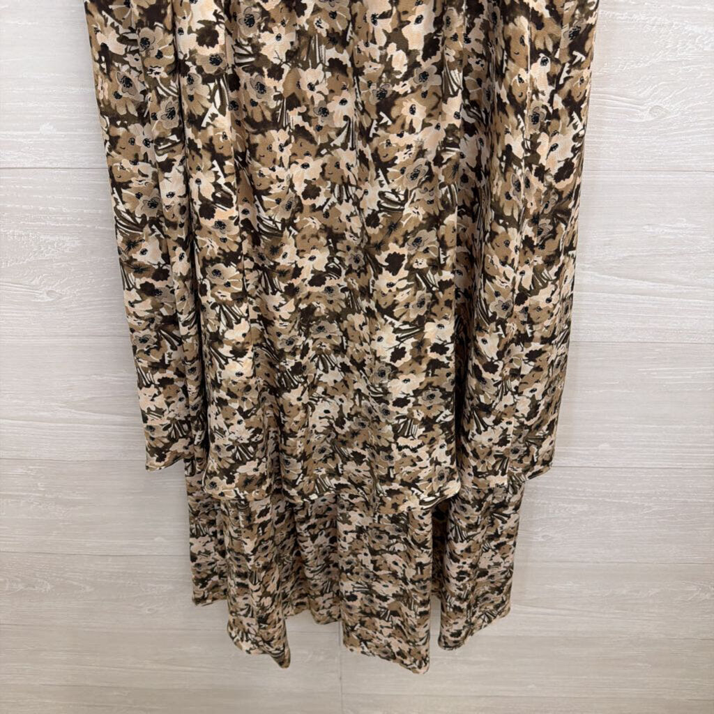 Banana Republic Brown Floral Print Midi Dress 10