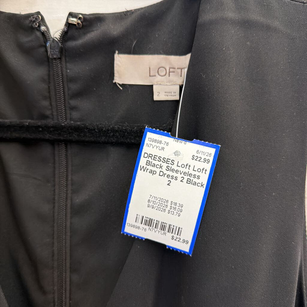 Loft Black Sleeveless Wrap Dress 2