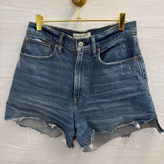 Abercrombie and Fitch Dark Wash The 4" High Rise Mom Shorts 26