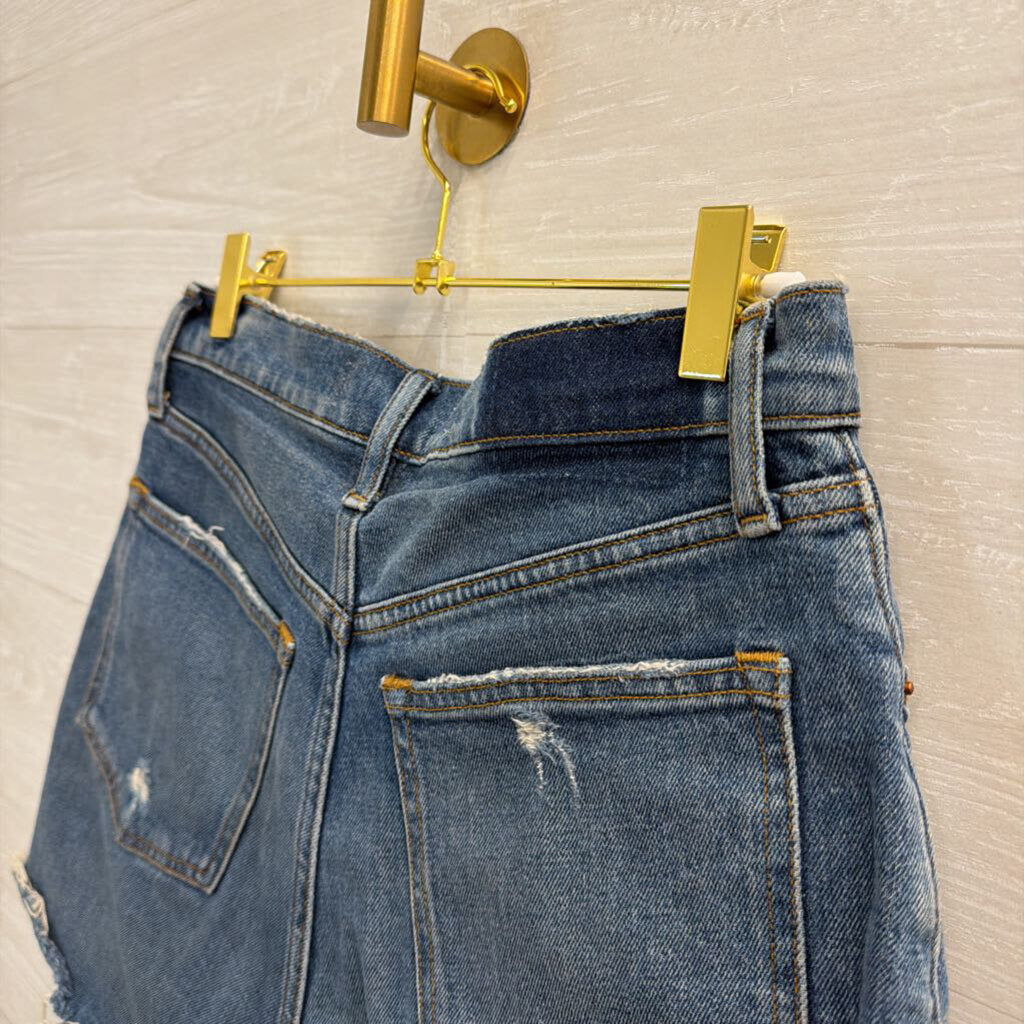 Abercrombie and Fitch Dark Wash The 4" High Rise Mom Shorts 26