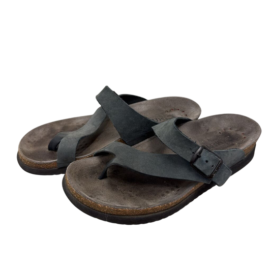 Mephisto Grey Leather Helen Sandals 38
