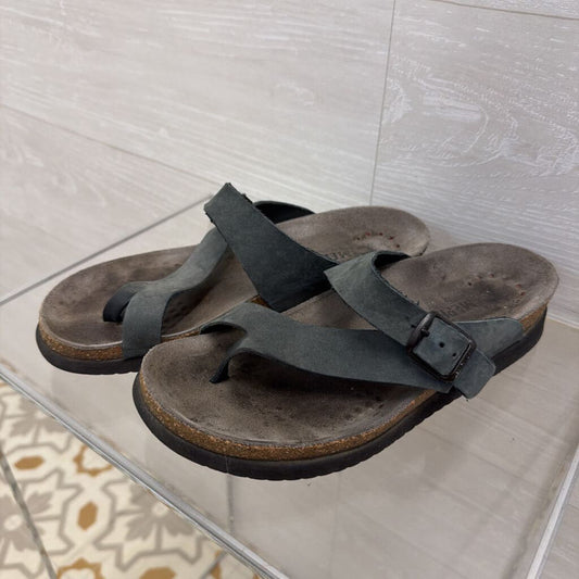 Mephisto Grey Leather Helen Sandals 38