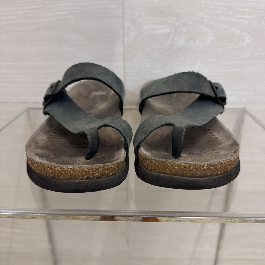 Mephisto Grey Leather Helen Sandals 38