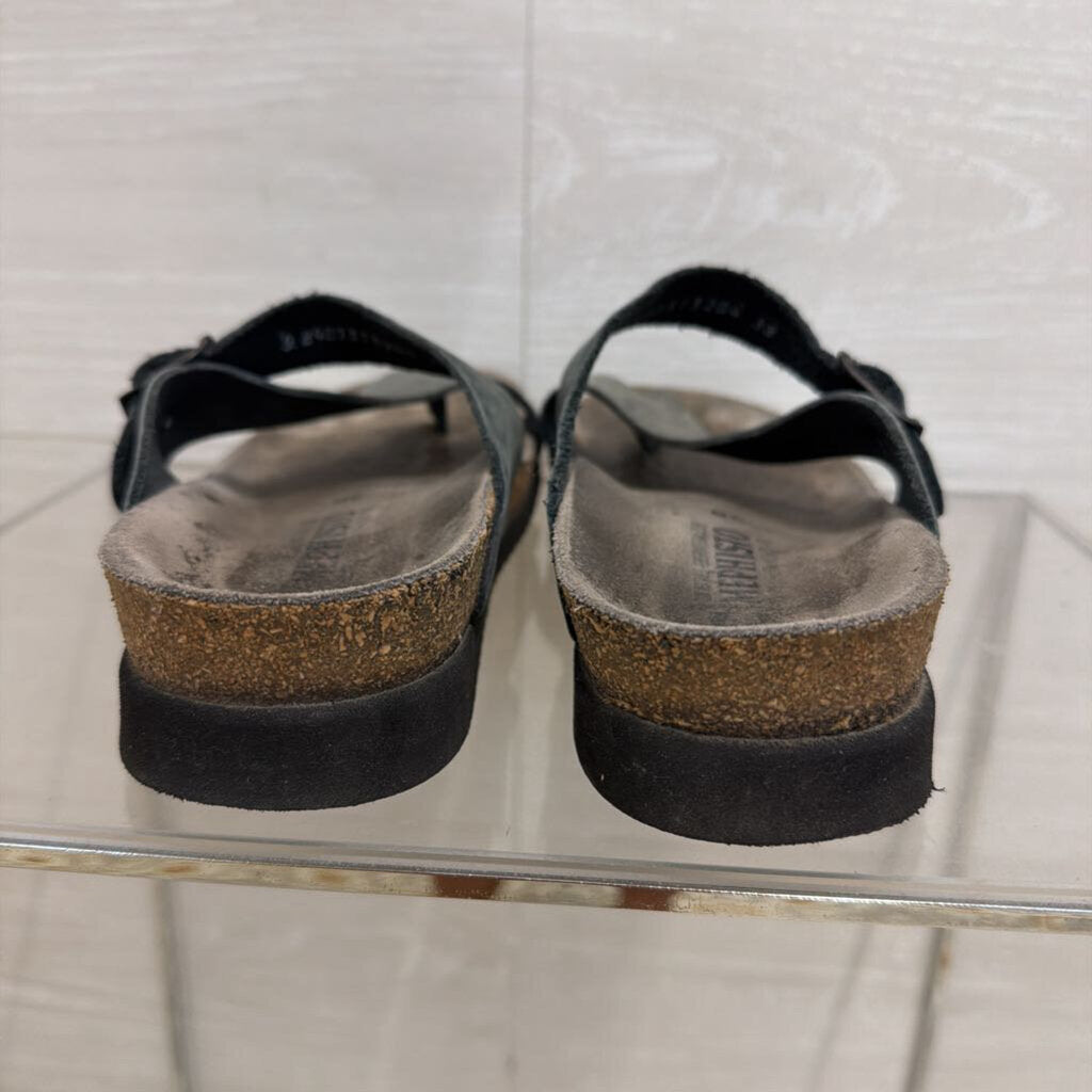Mephisto Grey Leather Helen Sandals 38