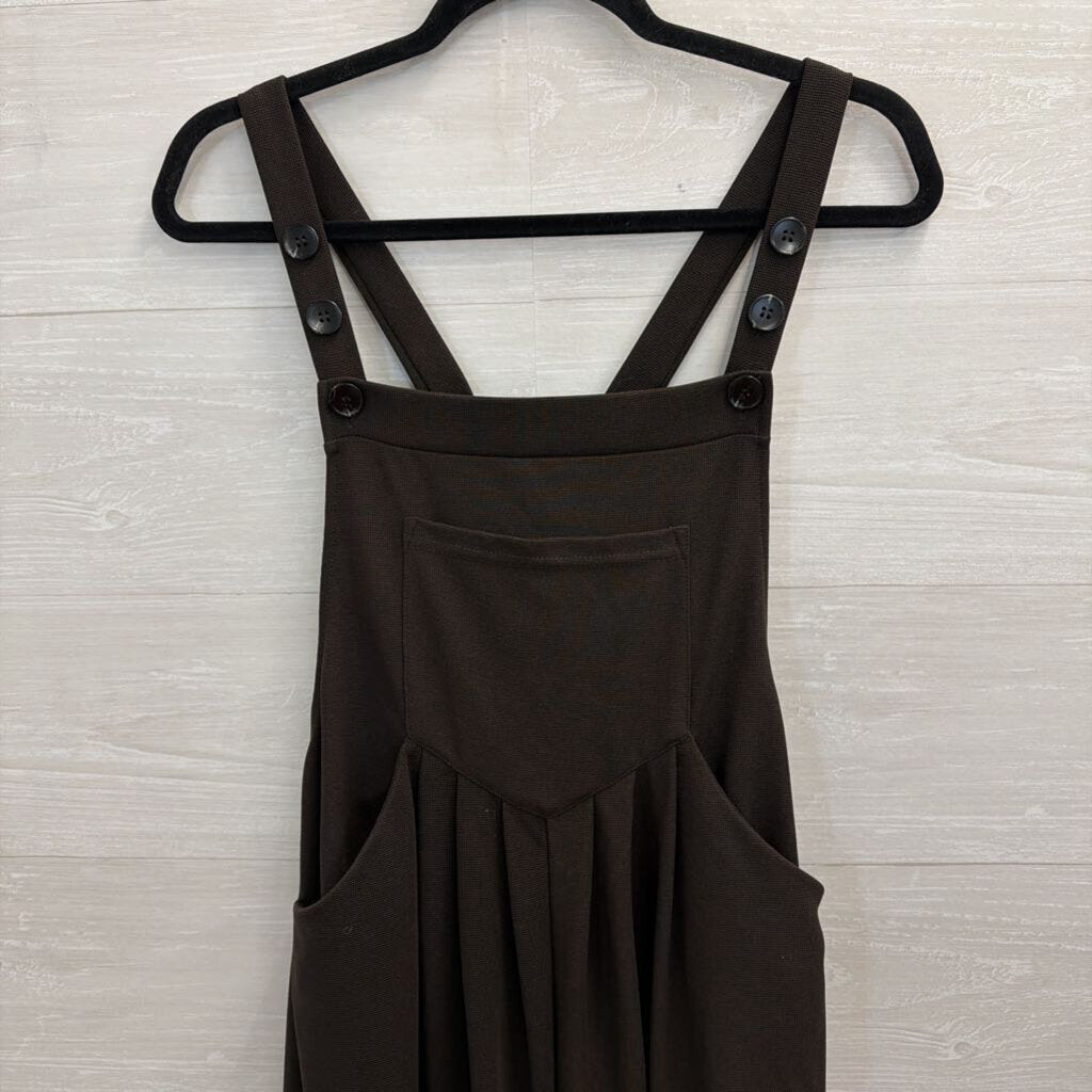 Halara Brown Wide Leg Overall Jumpsuit Small