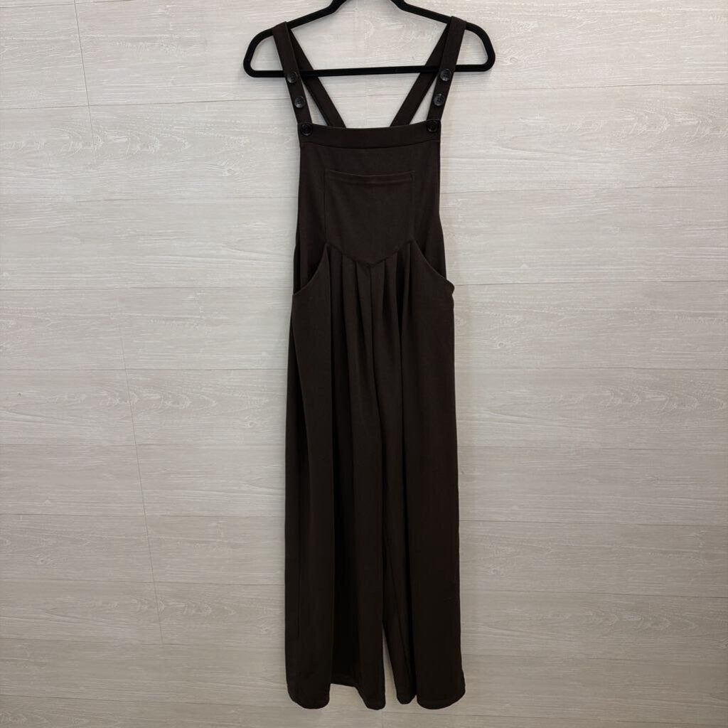 Halara Brown Wide Leg Overall Jumpsuit Small