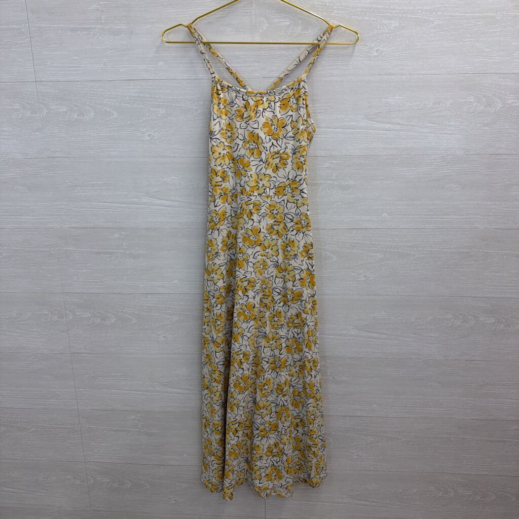 Pact White/ Yellow Floral Print Midi Dress Small