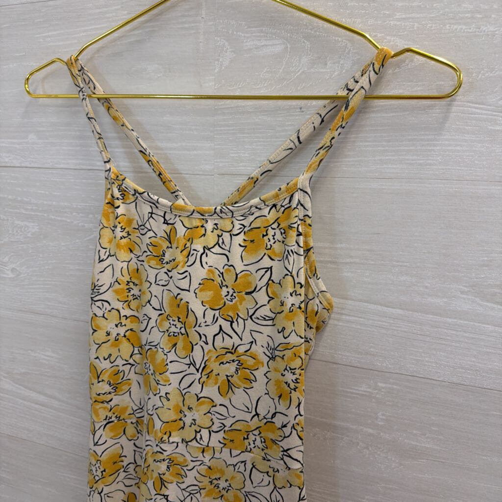 Pact White/ Yellow Floral Print Midi Dress Small