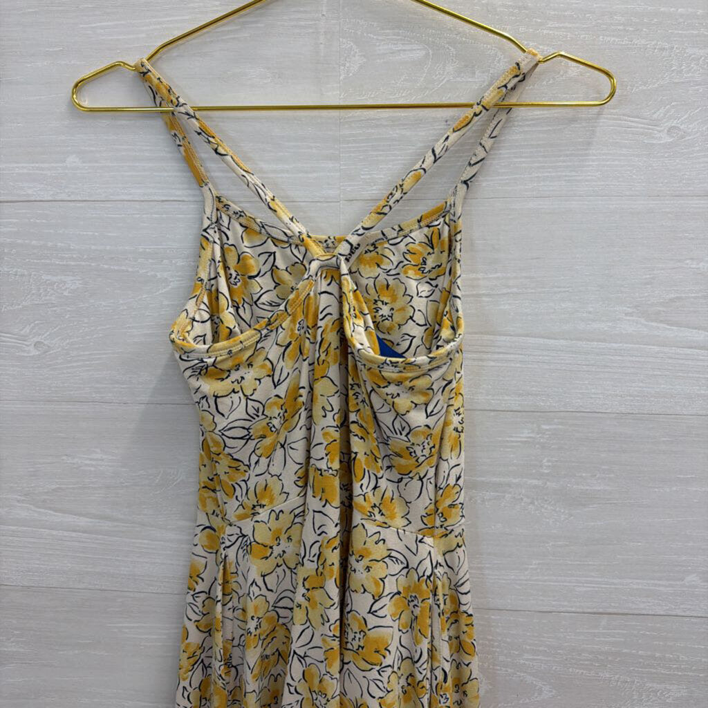 Pact White/ Yellow Floral Print Midi Dress Small