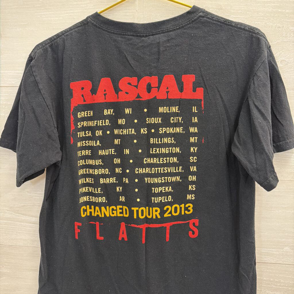 Black/ Multi Rascal Flatts Short Sleeve Graphic Tee Medium